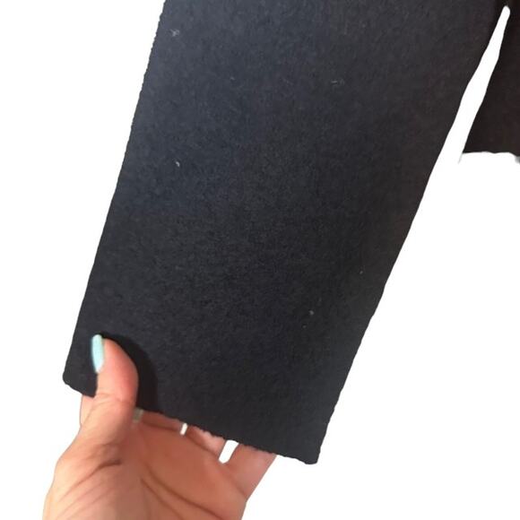 Rosie Neira Anthro Navy Blue & Cream Colorblock Boiled Wool Coat Women Sz XS - Picture 6 of 10